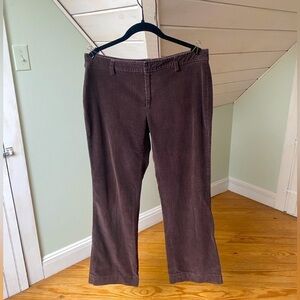 Banana Republic Corduroy Stretch Martin Cut Pants Womens Size 12 Brown Boot Cut